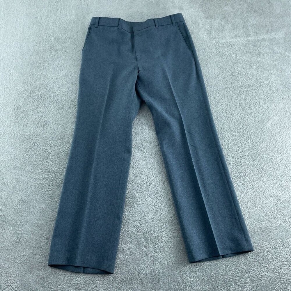 Levis Action Slacks Flat-Front Blue/Gray Trousers Mens Classic Fit Durable  3563